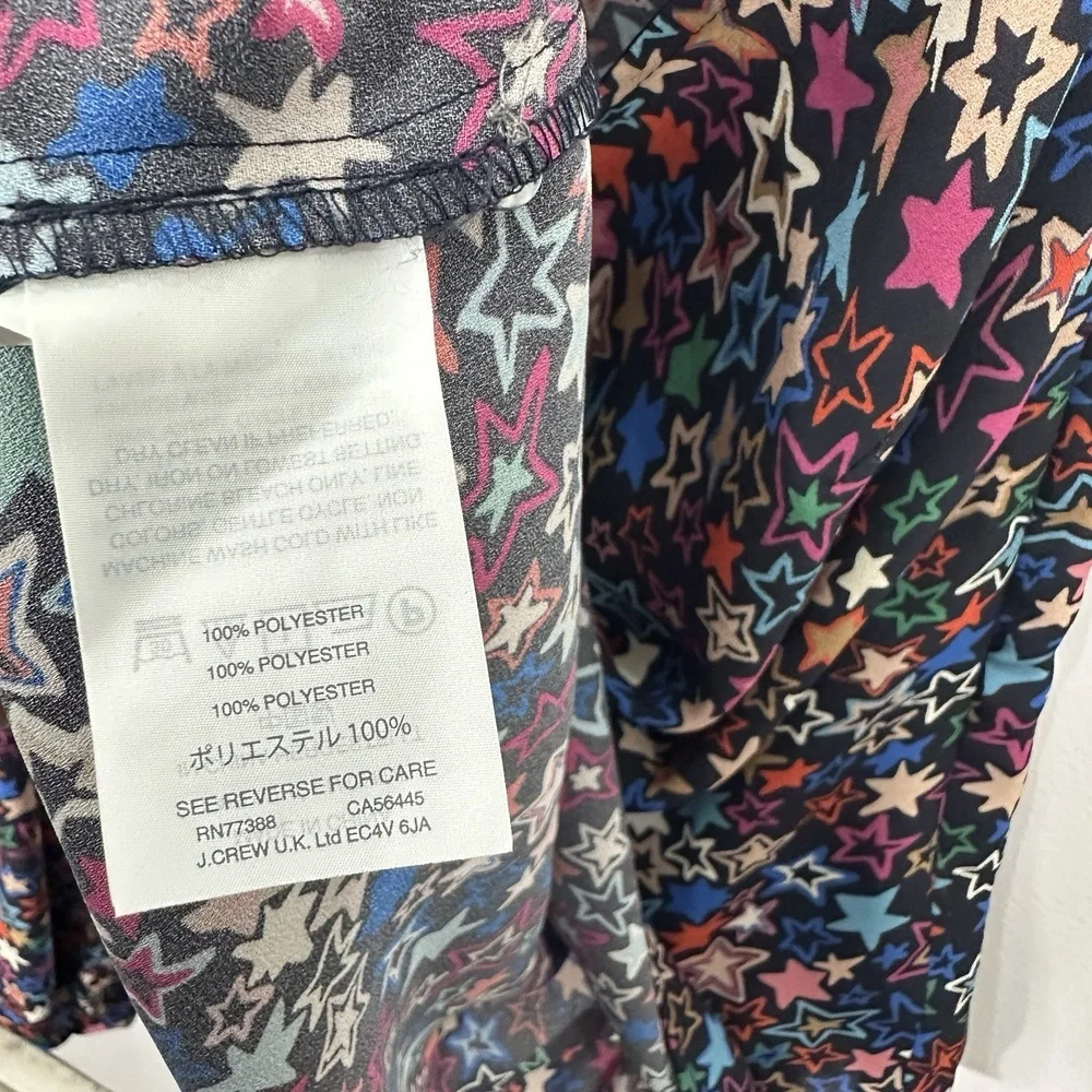 J Crew Star Print‎ One Shoulder Top Size 4 Y2K Whimsical Festival Statement